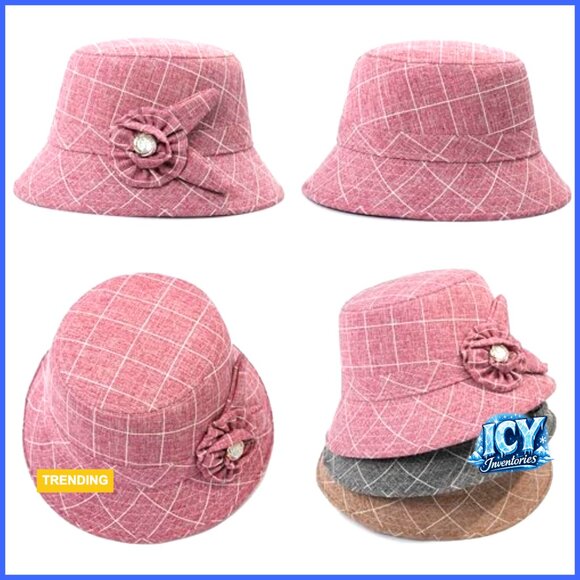 Foldable Cotton Linen Bucket Hat for Women, One Size Fits Most
